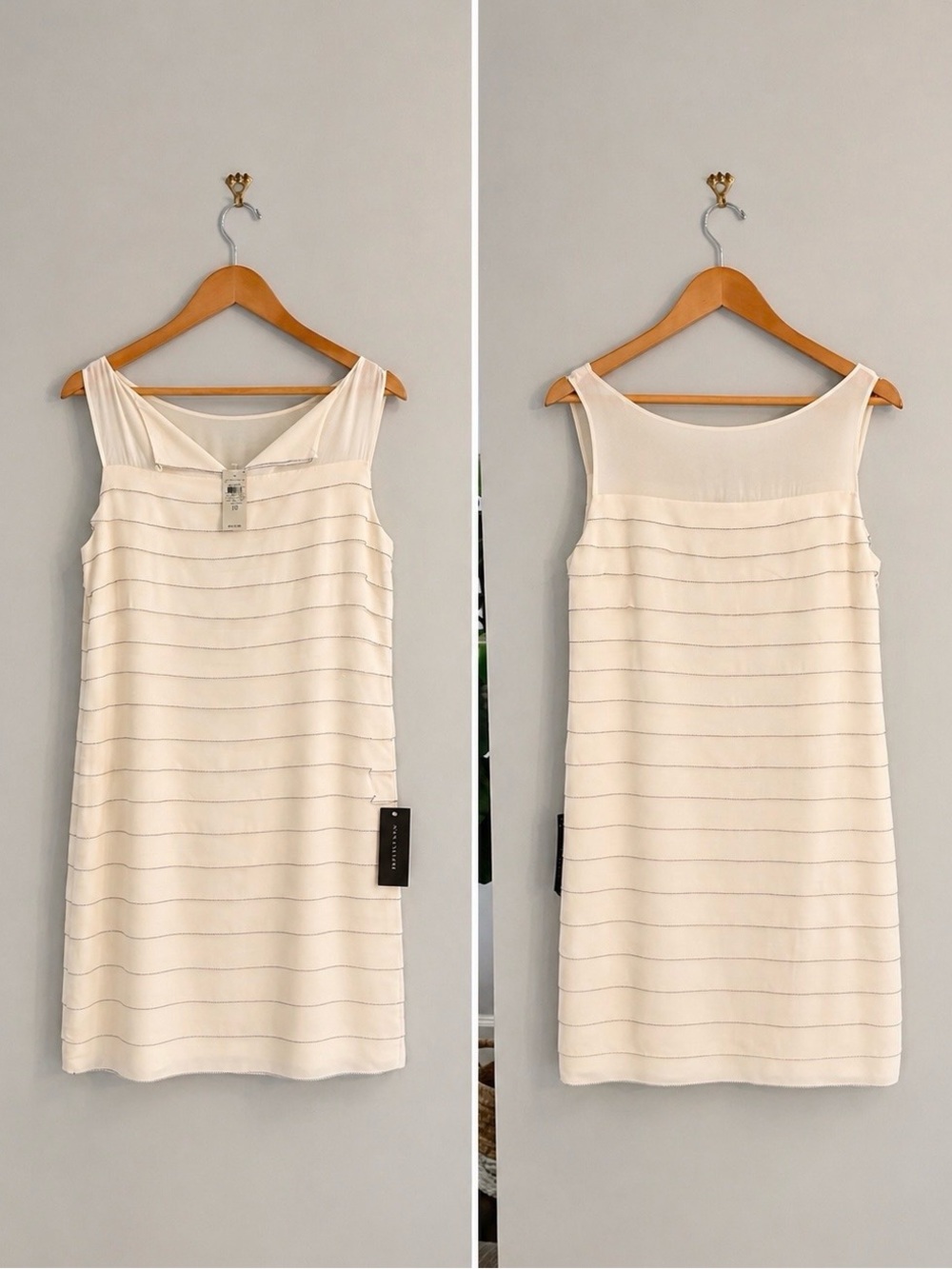 Ann Taylor Cream Tiered Shift Dress | NWT | Size 10
